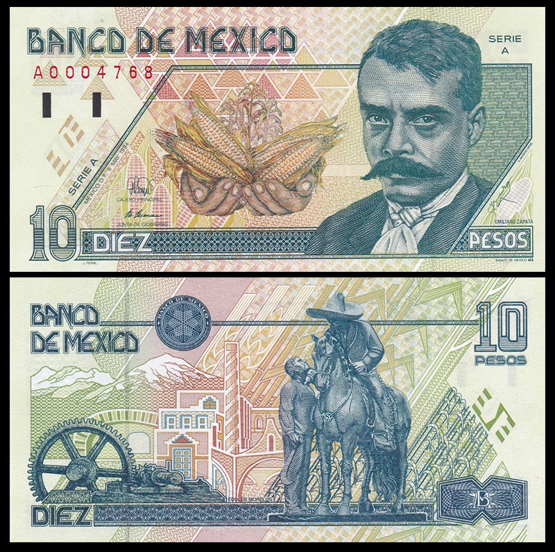 墨西哥10比索 外国纸币 1994年
