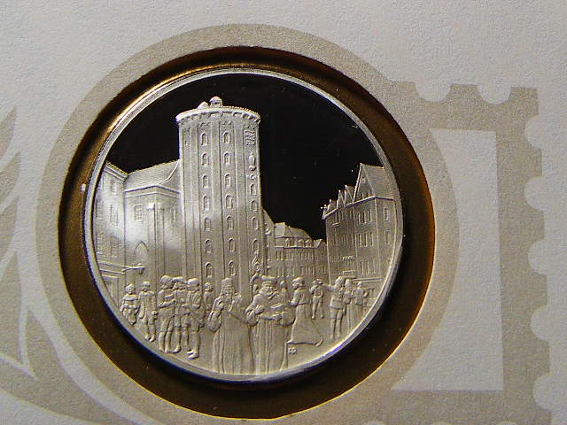 首日封带邮票-联合国丹麦1979年925银大银章