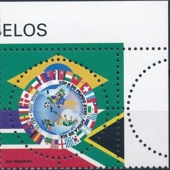 巴西 2010 南非足球世界杯 圆形邮票 中邮网[集