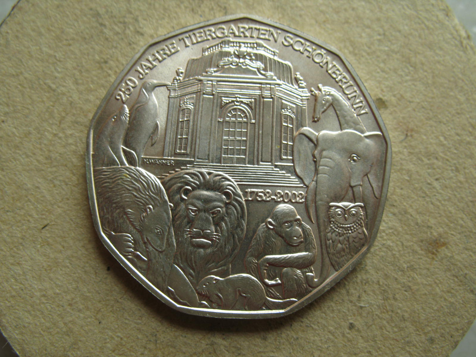 2002年奥地利5欧元纪念银币-维也纳动物园 获