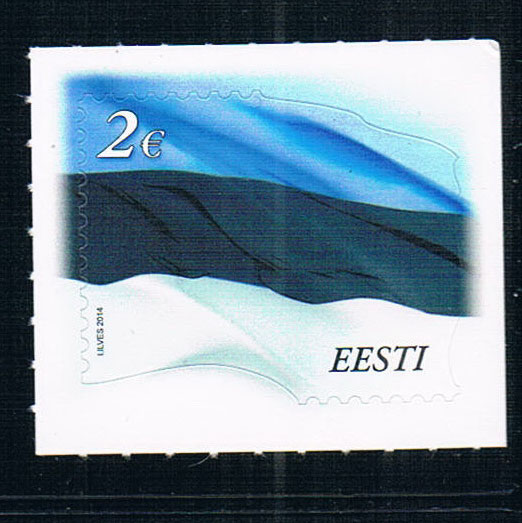 爱沙尼亚2014新版国旗异形邮票2欧元面值全新