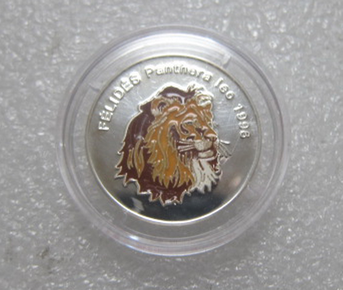 刚果1996年500法郎 狮子彩色银币 中邮网[集邮