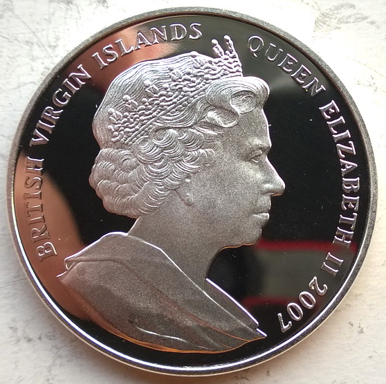 英属维尔京2007年爱德华一世10元精制银币 中