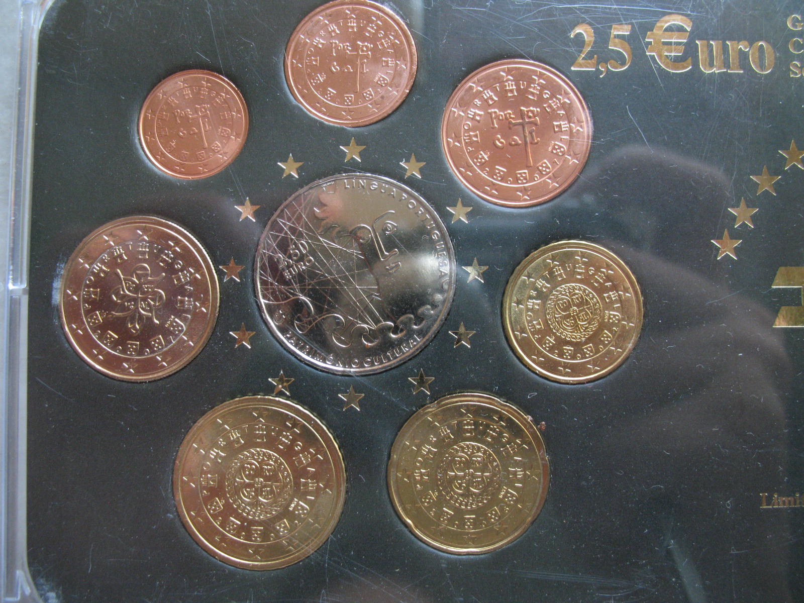 葡萄牙欧元套币带盒装(2.5欧元纪念币) 中邮网