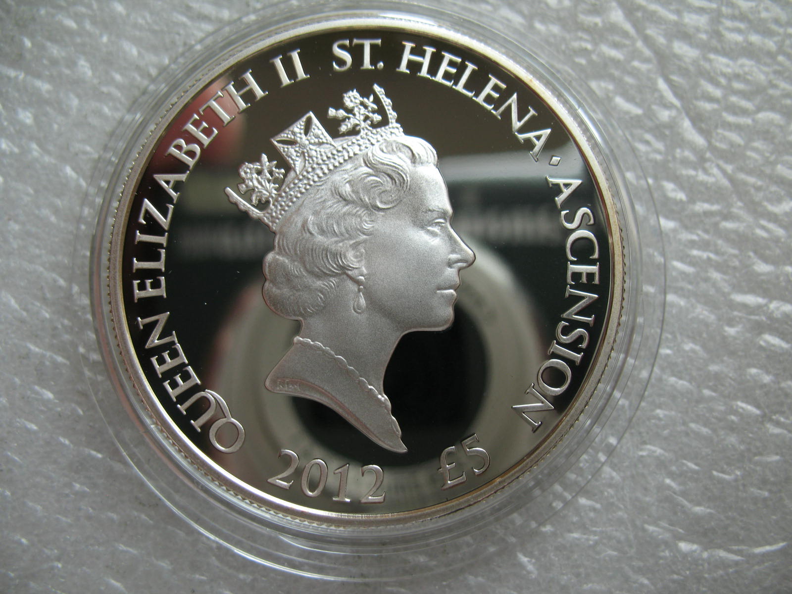 2012年圣赫拿拉阿森松5英镑精制纪念大银币-