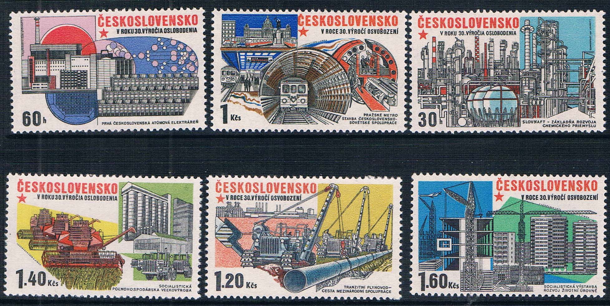 捷克斯洛伐克1975社会主义经济建设全新 中邮